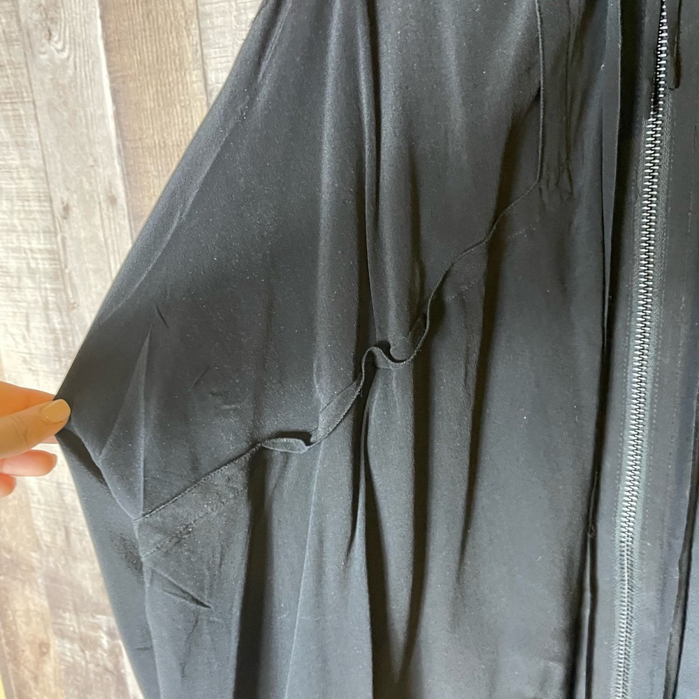 All Saints 100% Silk Zipper Front Little Black Dress - Picture 6 of 8